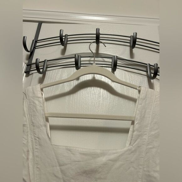 A.n.a Linen white button up dress Women’s Large Lined flutter sleeve New - Picture 11 of 15